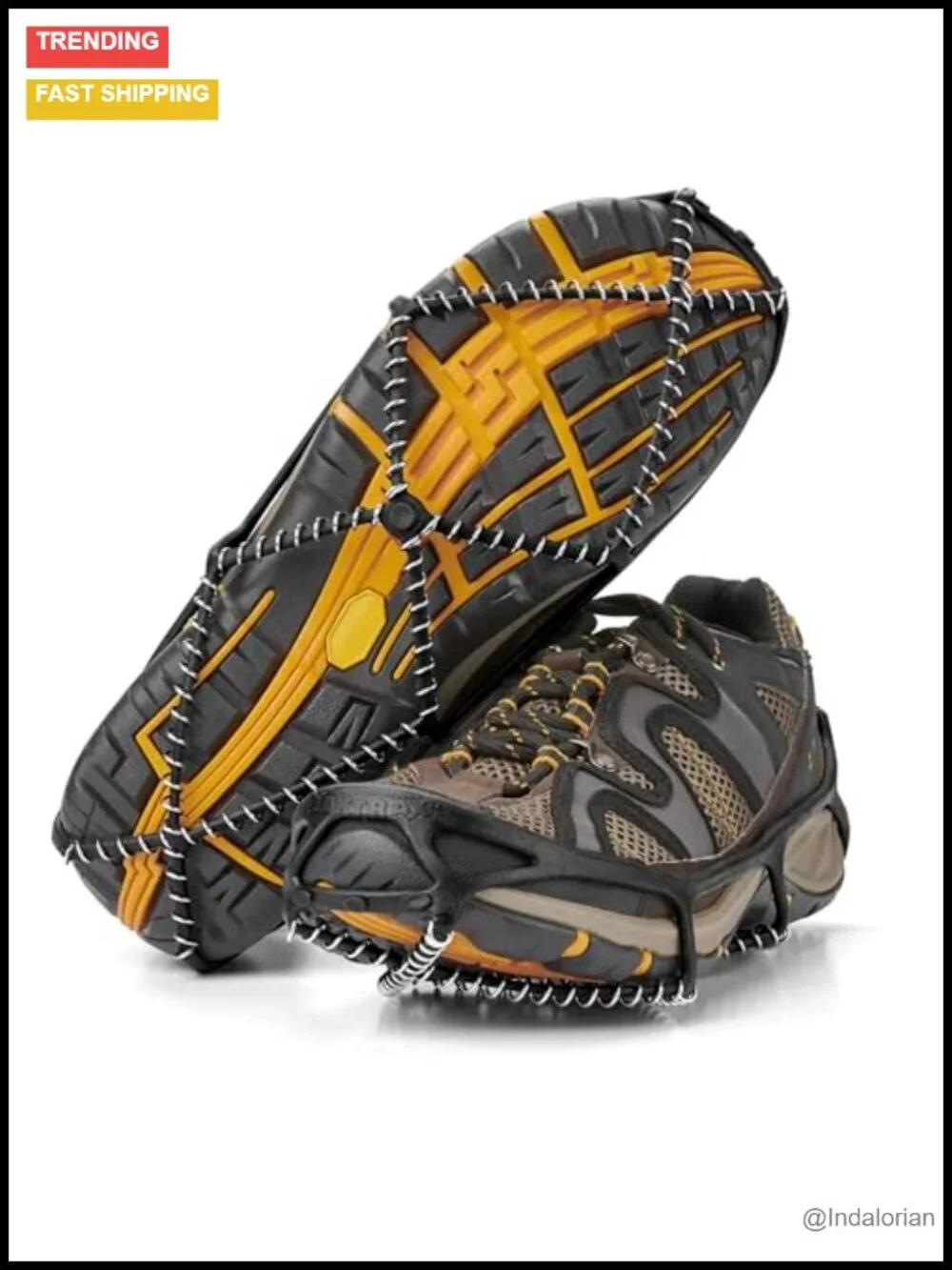 Slip-On Traction Cleats for Snow & Ice - 360-Degree Steel Coils